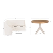 Riverbay Furniture Corner Storage Nook with 2Tone Round Table White/Natural Wood