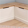 Riverbay Furniture Backless 2Tone Storage Nook n Round Table Natural/White Wood