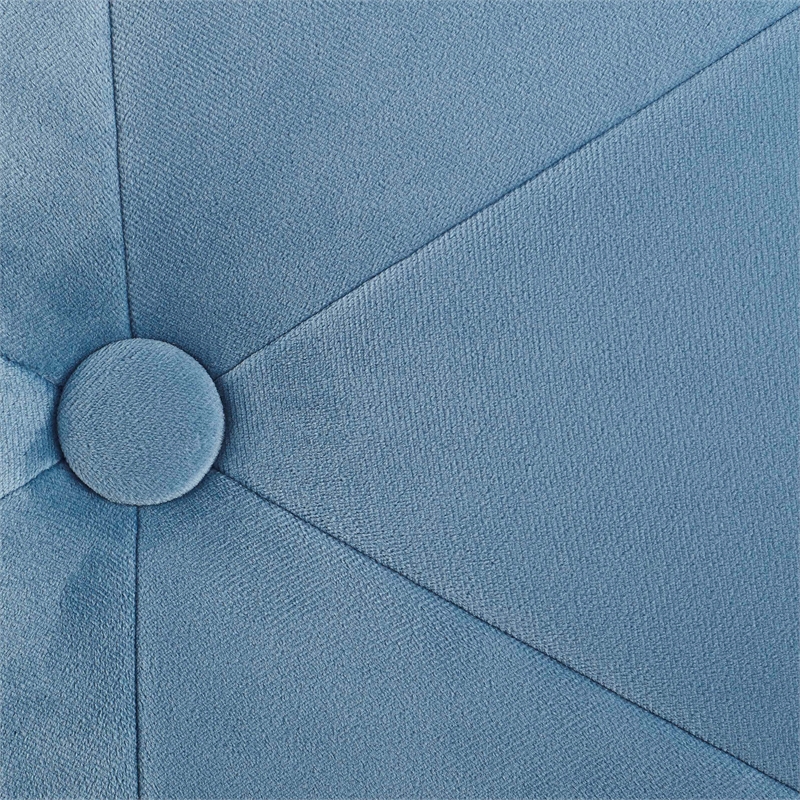 Riverbay Furniture Metal Upholstered Accent Vanity Stool in Blue