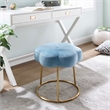 Riverbay Furniture Metal Upholstered Accent Vanity Stool in Blue