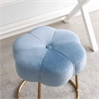 Riverbay Furniture Metal Upholstered Accent Vanity Stool in Blue