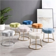 Riverbay Furniture Metal Upholstered Accent Vanity Stool in Blue