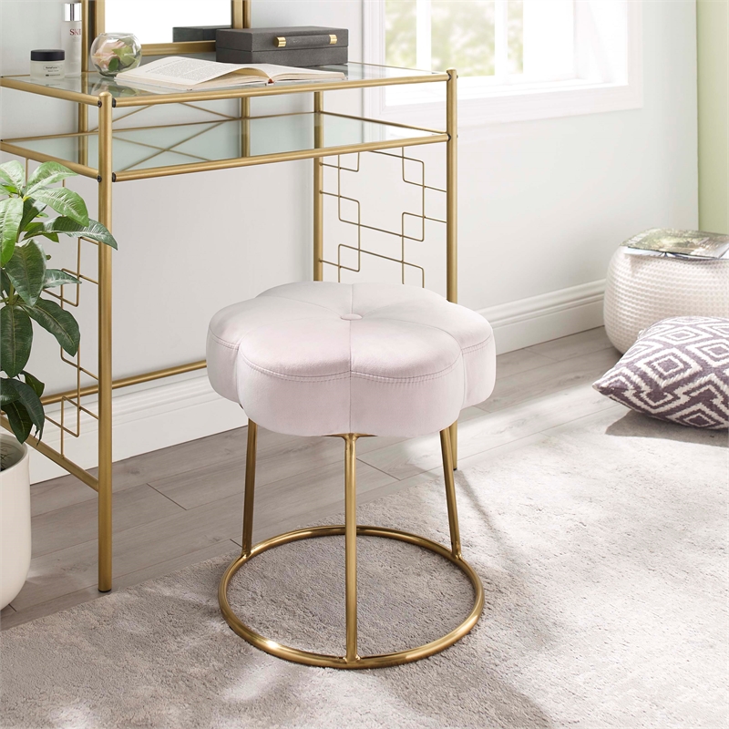 Pink and 2024 gold vanity stool