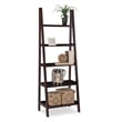 Riverbay Furniture 5 Shelf Wood Ladder Bookshelf Bookcase in Espresso