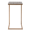 Riverbay Furniture Capiz Fish Mosaic Metal Accent C Table in Gold