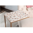Riverbay Furniture Capiz Fish Mosaic Metal Accent C Table in Gold