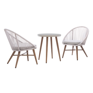 riverbay furniture three piece metal indoor/outdoor bistro set in gray