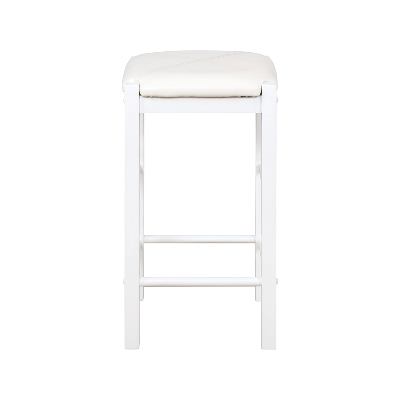 Riverbay Furniture Three Piece Wood Faux Marble Tavern Set in White