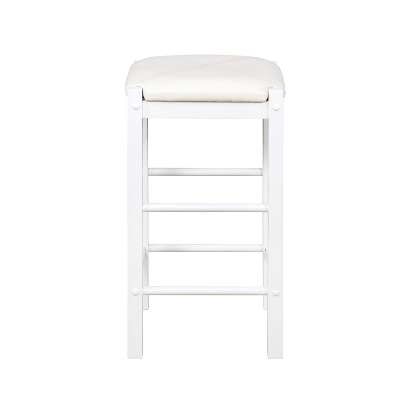 Riverbay Furniture Three Piece Wood Faux Marble Tavern Set in White