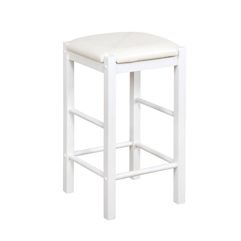 Riverbay Furniture Three Piece Wood Faux Marble Tavern Set in White