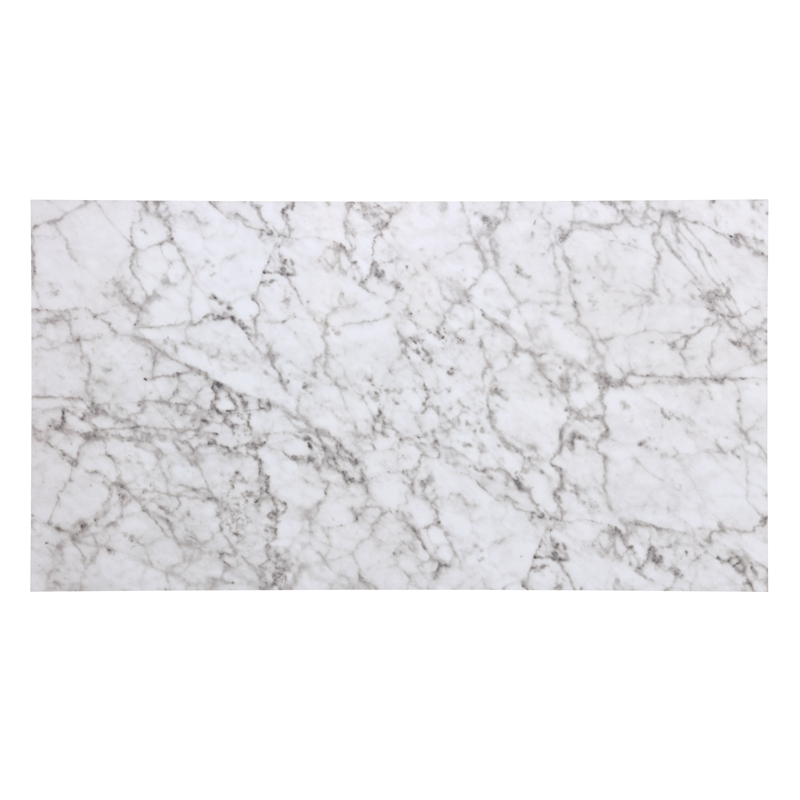 Riverbay Furniture Three Piece Wood Faux Marble Tavern Set in White