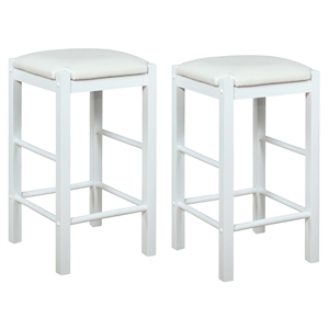 Riverbay Furniture 25&quot Backless Wood Counter Stools in White (Set of 2)