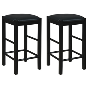 Riverbay Furniture Set of Two 25&quot Backless Wood Counter Stools in Black