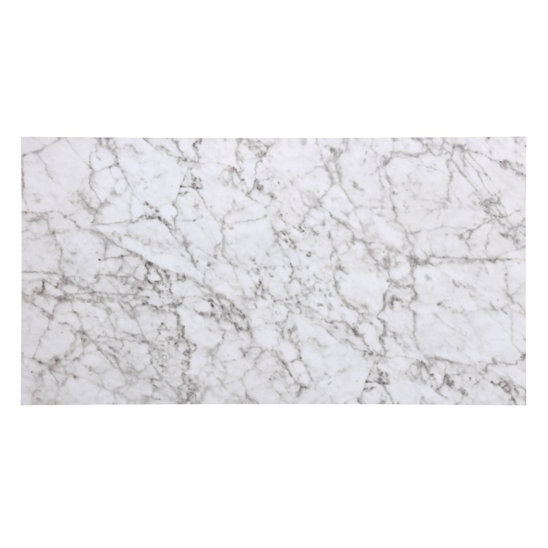 Riverbay Furniture Five Piece Wood Faux Marble Tavern Set in White