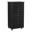 Riverbay Furniture 8-Drawer Transitional Wood Rolling Storage Cart in Black