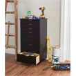 Riverbay Furniture 8-Drawer Transitional Wood Rolling Storage Cart in Black