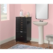 Riverbay Furniture 8-Drawer Transitional Wood Rolling Storage Cart in Black