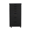 Riverbay Furniture 8-Drawer Transitional Wood Rolling Storage Cart in Black