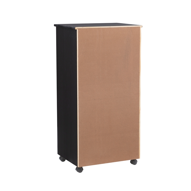 Riverbay Furniture 8-Drawer Transitional Wood Rolling Storage Cart in Black