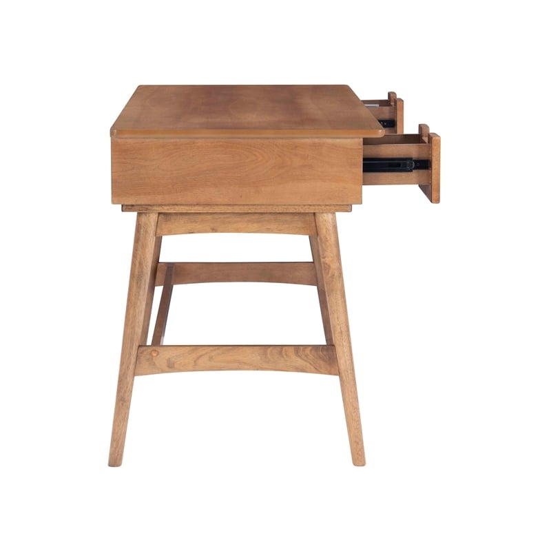 Riverbay Furniture Modern Wood Desk with 3 Drawers in Natural