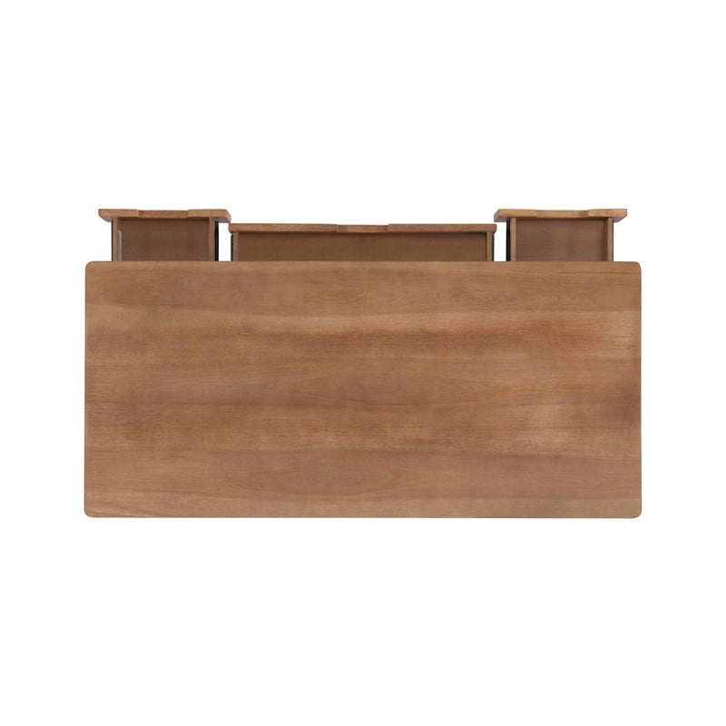 Riverbay Furniture Modern Wood Desk with 3 Drawers in Natural