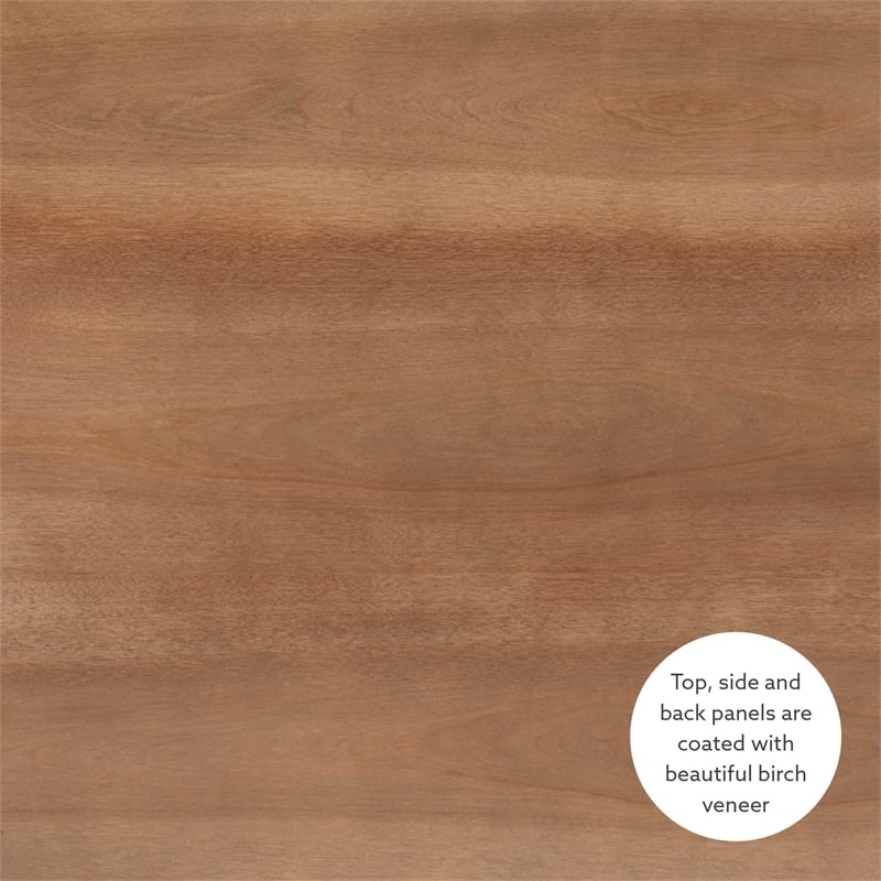 Riverbay Furniture Modern Wood Desk with 3 Drawers in Natural