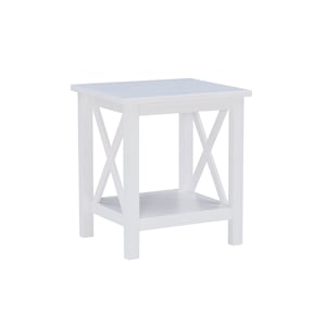 Riverbay Furniture Wood End Table in Antique White