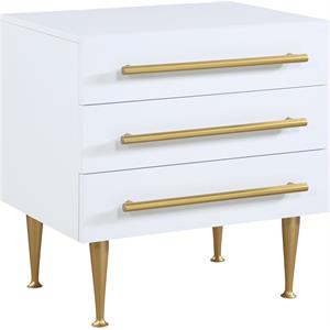 riverbay furniture contemporary nightstand in rich white finish