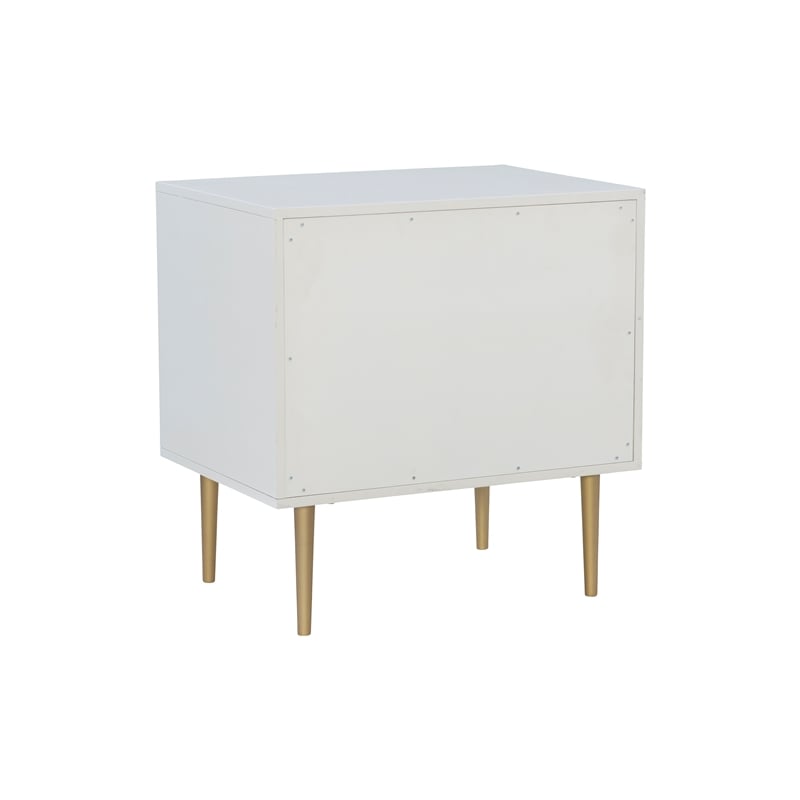 Riverbay Furniture Wood Two Drawer Nightstand in White