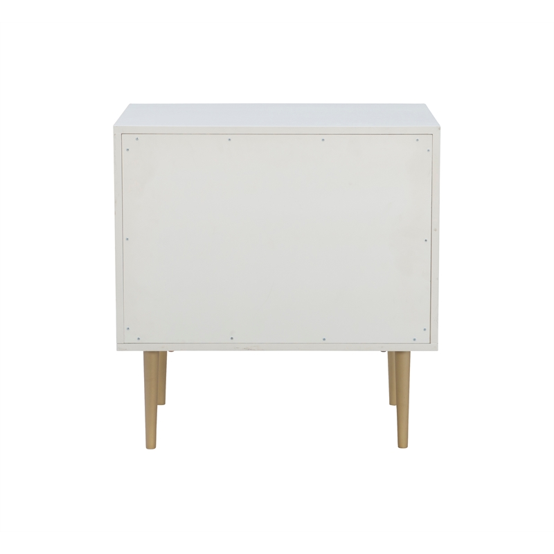 Riverbay Furniture Wood Two Drawer Nightstand in White