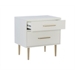 Riverbay Furniture Wood Two Drawer Nightstand in White