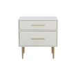 Riverbay Furniture Wood Two Drawer Nightstand in White