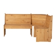 Riverbay Furniture Transitional Wood Corner Dining Nook Set in Natural