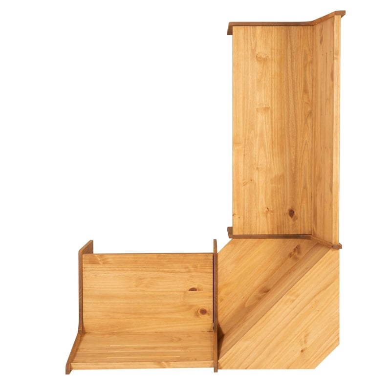 Riverbay Furniture Transitional Wood Corner Dining Nook Set in Natural