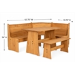 Riverbay Furniture Transitional Wood Corner Dining Nook Set in Natural