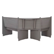 Riverbay Furniture Transitional  Wood Corner Dining Nook Set in Gray