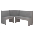 Riverbay Furniture Transitional  Wood Corner Dining Nook Set in Gray