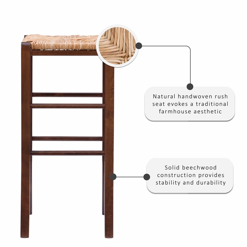 Riverbay Furniture Traditional Backless Set of Two Wood 29