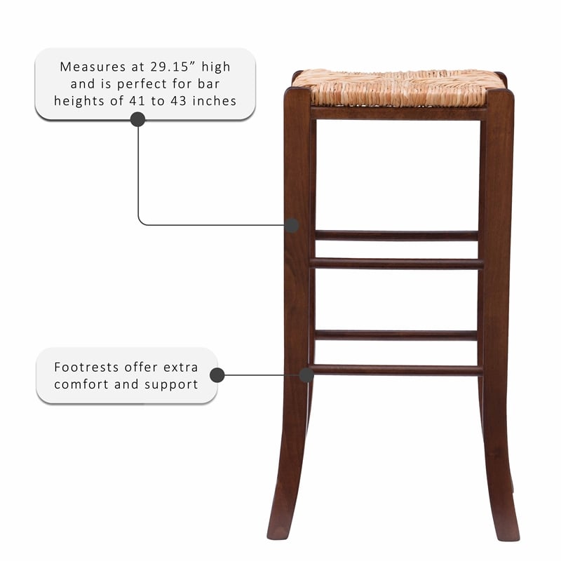 Riverbay Furniture Traditional Backless Set of Two Wood 29