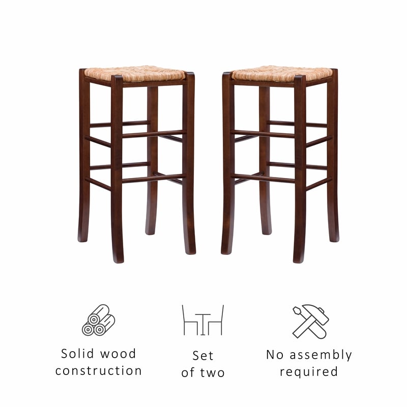 Riverbay Furniture Traditional Backless Set of Two Wood 29