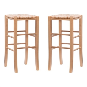 Riverbay Furniture 29.15&quot Traditional Wood Backless Bar Stool in Natural