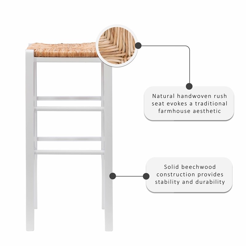 Riverbay Furniture Traditional Backless Set of Two Wood 29