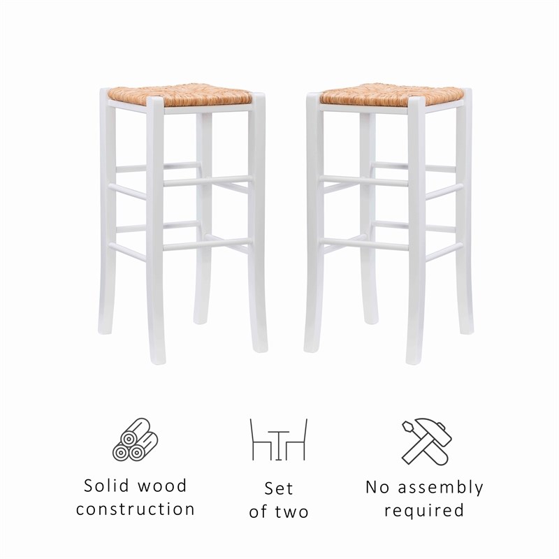 Riverbay Furniture Traditional Backless Set of Two Wood 29