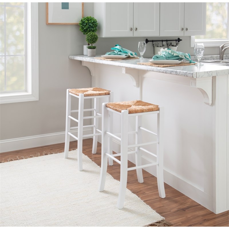 Riverbay Furniture Traditional Backless Set of Two Wood 29