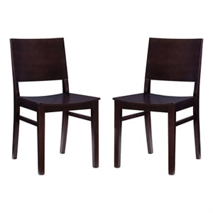 Riverbay Furniture 196&quot Wood Commercial Grade Side Chair in Espresso (Set of 2)
