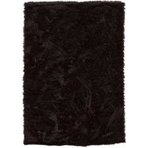 riverbay furniture transitional faux fur tufted acrylic 3'x5' rug in brown