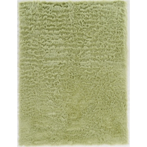 riverbay furniture transitional faux fur tufted acrylic 5'x7' rug in green
