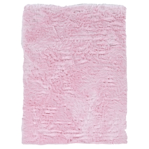 riverbay furniture transitional faux fur tufted acrylic 3'x5' rug in pink