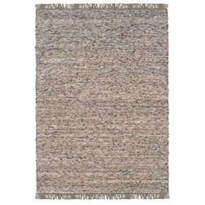 Riverbay Furniture Loop Hand Woven Wool 1'10&quotx2'10&quot Rug in Dark and Natural