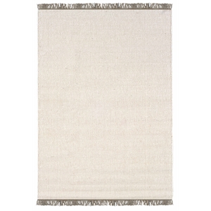 Riverbay Furniture Loop Hand Woven Wool 1'10&quotx2'10&quot Rug in Natural and Ivory